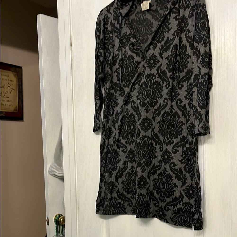 Balance Collection Black and Gray Wrap Shirt Coverup